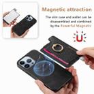 For iPhone 13 Pro Max Retro Magsafe Cross Leather Ring Holder Card Bag Phone Case(Black) - 3