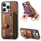 For iPhone 16 Pro Retro Cross Wristband Wallet Leather Back Phone Case(Brown) - 1