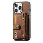 For iPhone 16 Pro Retro Cross Wristband Wallet Leather Back Phone Case(Brown) - 2