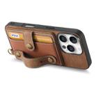 For iPhone 16 Pro Retro Cross Wristband Wallet Leather Back Phone Case(Brown) - 3