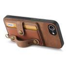 For iPhone 16e Retro Cross Wristband Wallet Leather Back Phone Case(Brown) - 3