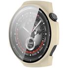 For Huawei Watch GT 5 Pro 46mm Ordinary Style Tempered Glass Film Integrated PC Watch Case(Ivory White) - 2