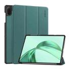 For Honor Pad X8a 11 ENKAY Tri-fold Custer Texture Leather Protective Tablet Case(Dark Green) - 1