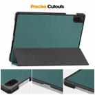 For Honor Pad X8a 11 ENKAY Tri-fold Custer Texture Leather Protective Tablet Case(Dark Green) - 3