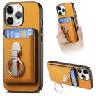 For iPhone 11 Pro Retro Folding Ring Holder Card Bag MagSafe Phone Case(Yellow) - 1