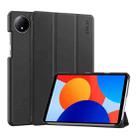 For Redmi Pad SE 4G 8.7 ENKAY Tri-fold Custer Texture Leather Smart Tablet Case(Black) - 1