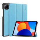 For Redmi Pad SE 4G 8.7 ENKAY Tri-fold Custer Texture Leather Smart Tablet Case(Light Blue) - 1