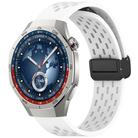 For Huawei Watch GT5 Pro 46mm Folding Magnetic Buckle Silicone Watch Band(White) - 1