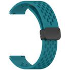 For Huawei Watch GT5 Pro 46mm Folding Magnetic Buckle Silicone Watch Band(Navy Green) - 3