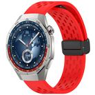 For Huawei Watch GT5 Pro 46mm Folding Magnetic Buckle Silicone Watch Band(Red) - 1