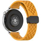 For Huawei Watch GT5 Pro 46mm Folding Magnetic Buckle Silicone Watch Band(Yellow) - 2