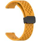 For Huawei Watch GT5 Pro 46mm Folding Magnetic Buckle Silicone Watch Band(Yellow) - 3