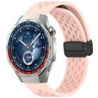 For Huawei Watch GT5 Pro 46mm Folding Magnetic Buckle Silicone Watch Band(Light Pink) - 1