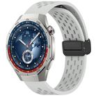 For Huawei Watch GT5 Pro 46mm Folding Magnetic Buckle Silicone Watch Band(Light Gray) - 1