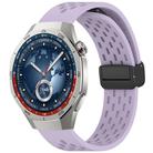 For Huawei Watch GT5 Pro 46mm Folding Magnetic Buckle Silicone Watch Band(Purple) - 1