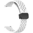 For Huawei Watch GT 5 46mm Folding Magnetic Buckle Silicone Watch Band(White) - 3