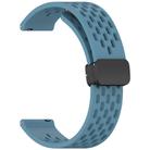 For Huawei Watch GT 5 46mm Folding Magnetic Buckle Silicone Watch Band(Blue) - 3