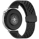 For Huawei Watch GT 5 46mm Folding Magnetic Buckle Silicone Watch Band(Black) - 2