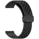For Huawei Watch GT 5 46mm Folding Magnetic Buckle Silicone Watch Band(Black) - 3