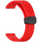 For Huawei Watch GT 5 46mm Folding Magnetic Buckle Silicone Watch Band(Red) - 3