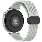 For Huawei Watch GT 5 46mm Folding Magnetic Buckle Silicone Watch Band(Light Gray) - 2