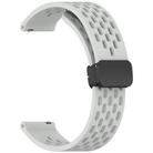 For Huawei Watch GT 5 46mm Folding Magnetic Buckle Silicone Watch Band(Light Gray) - 3