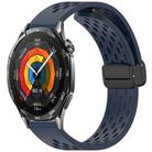 For Huawei Watch GT 5 46mm Folding Magnetic Buckle Silicone Watch Band(Midnight Blue) - 1