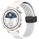 For Huawei Watch GT5 Pro 42mm Folding Magnetic Buckle Silicone Watch Band(White) - 1