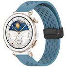 For Huawei Watch GT5 Pro 42mm Folding Magnetic Buckle Silicone Watch Band(Blue) - 1