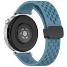 For Huawei Watch GT5 Pro 42mm Folding Magnetic Buckle Silicone Watch Band(Blue) - 2