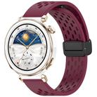For Huawei Watch GT5 Pro 42mm Folding Magnetic Buckle Silicone Watch Band(Wine Red) - 1