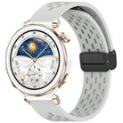 For Huawei Watch GT5 Pro 42mm Folding Magnetic Buckle Silicone Watch Band(Light Gray) - 1