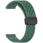 For Huawei Watch GT5 Pro 42mm Folding Magnetic Buckle Silicone Watch Band(Dark Green) - 3