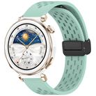 For Huawei Watch GT5 Pro 42mm Folding Magnetic Buckle Silicone Watch Band(Teal Green) - 1