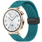 For Huawei Watch GT 5 41mm Folding Magnetic Buckle Silicone Watch Band(Navy Green) - 1