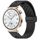 For Huawei Watch GT 5 41mm Folding Magnetic Buckle Silicone Watch Band(Black) - 1