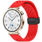 For Huawei Watch GT 5 41mm Folding Magnetic Buckle Silicone Watch Band(Red) - 1