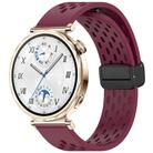 For Huawei Watch GT 5 41mm Folding Magnetic Buckle Silicone Watch Band(Wine Red) - 1