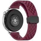 For Huawei Watch GT 5 41mm Folding Magnetic Buckle Silicone Watch Band(Wine Red) - 2