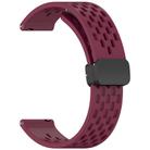 For Huawei Watch GT 5 41mm Folding Magnetic Buckle Silicone Watch Band(Wine Red) - 3