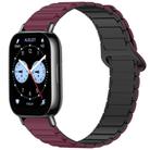 For Redmi Watch 5 Lite Two Color Magnetic Buckle Silicone Watch Band(Wine Red Black) - 1