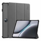 For OnePlus Pad 2 / Pad Pro 12.1 ENKAY Tri-fold Custer Texture Platic Leather Smart Tablet Case(Grey) - 1