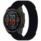 For Garmin Fenix 8 AMOLED 47mm Nylon Hook and Loop Fastener 22mm Watch Band(Black) - 1