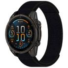 For Garmin Fenix 8 AMOLED 43mm Nylon Hook and Loop Fastener 20mm Watch Band(Black) - 1