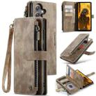 For Samsung Galaxy S24 FE 5G CaseMe C30 Card Slots Zipper Wallet Leather Phone Case(Brown) - 1