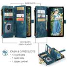 For Samsung Galaxy S24 FE 5G CaseMe C30 Card Slots Zipper Wallet Leather Phone Case(Blue) - 2