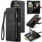 For Samsung Galaxy S24 FE 5G CaseMe C30 Card Slots Zipper Wallet Leather Phone Case(Black) - 1