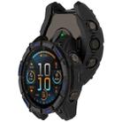 For Garmin Fenix 8 AMOLED 51mm Armor Hollow TPU Half Coverage Watch Protective Case(Black Blue) - 3