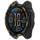 For Garmin Fenix 8 AMOLED 51mm Armor Hollow TPU Half Coverage Watch Protective Case(Black Green) - 2