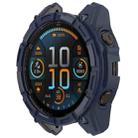 For Garmin Fenix 8 AMOLED 51mm Armor Hollow TPU Half Coverage Watch Protective Case(Midnight Blue) - 2